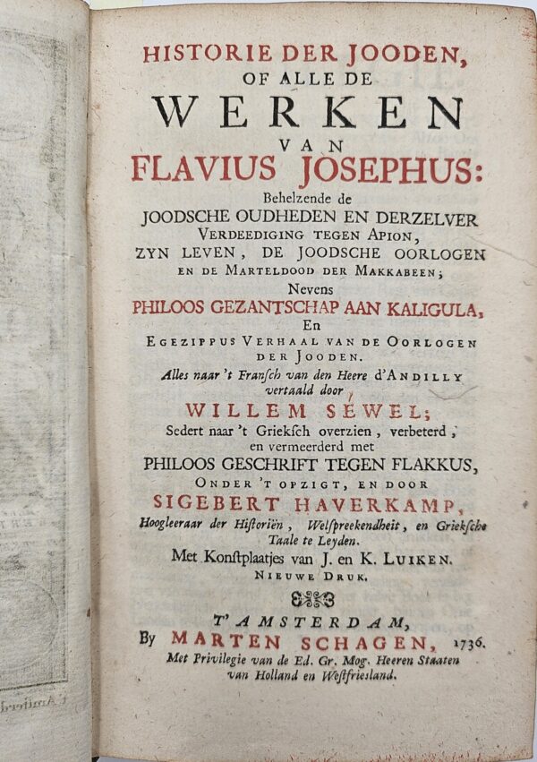 Zeer fraaie set over de historie der Joden met kaarten en gravures door Jan Luyken - Imagen 2