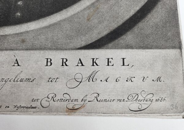 PORTRET. Theodorus á Brakel in leven Bedienaar der H. Euangeliums tot Magkum. Door J. Verkolje met privilege van de Heere Staten van Hollant en Westvrieslant. - Image 5
