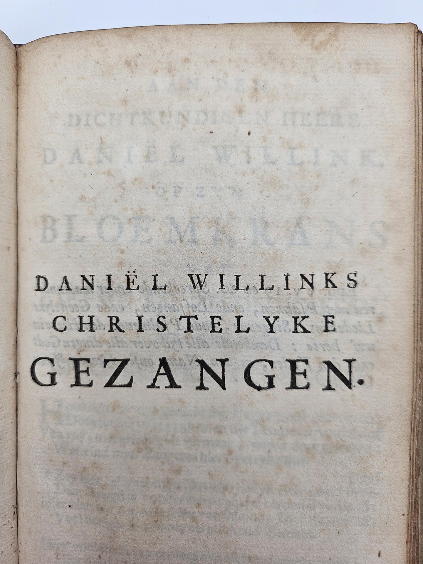 Amsteldamsche Tempe, of Nieuwe plantagie begrepen in twee boeken. Nevens den Amstelstroom. Met kopere Platen. WAARBIJ: Bloemkrans van Christeyke Liefde- en Zeededichten. WAARBIJ: Christelyke Gezangen. - Afbeelding 5