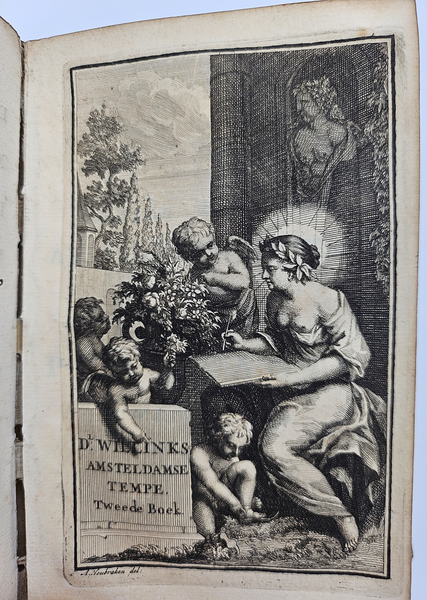 Amsteldamsche Tempe, of Nieuwe plantagie begrepen in twee boeken. Nevens den Amstelstroom. Met kopere Platen. WAARBIJ: Bloemkrans van Christeyke Liefde- en Zeededichten. WAARBIJ: Christelyke Gezangen. - Afbeelding 9