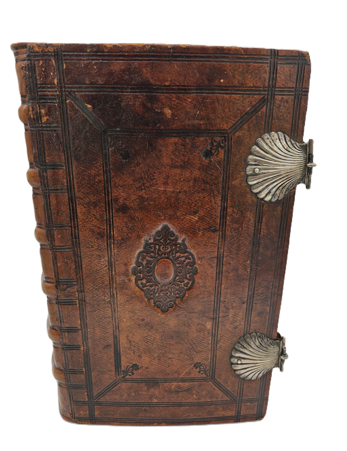 Dutch States-Bible, with silver clasps in the shape of a large shell and 252 engravings.